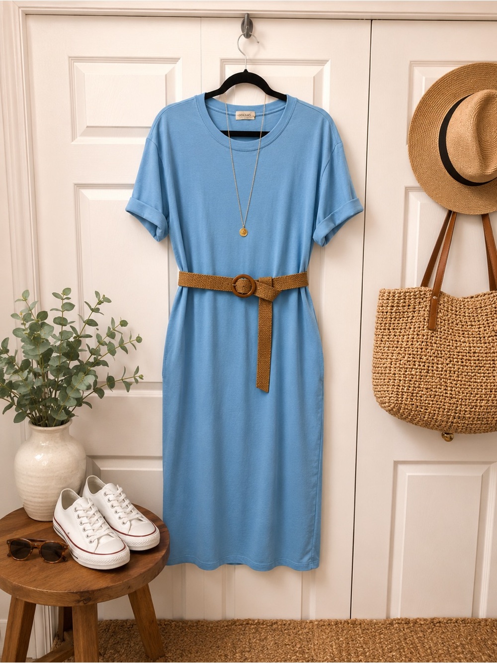 Preloved Sky Blue Maxi T-Shirt Dress